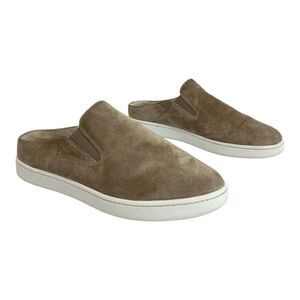 Vince Shoes Womens 7 M Garvey-2 Mules Shearling Slip On Sneakers Brown Suede